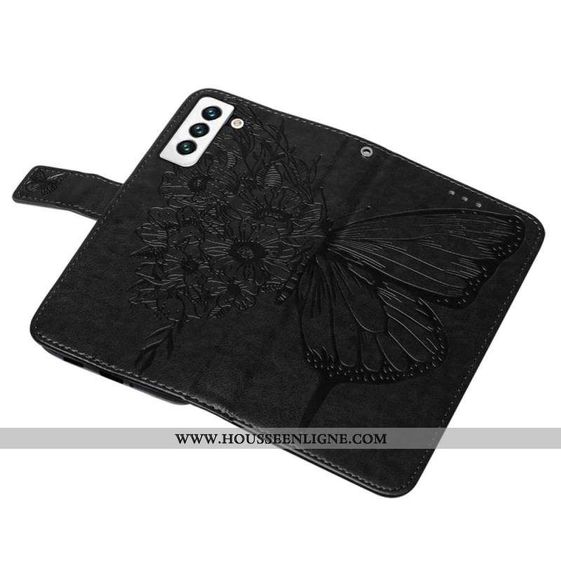 Housse Samsung Galaxy S23 5G Papillon Design avec Lanière
