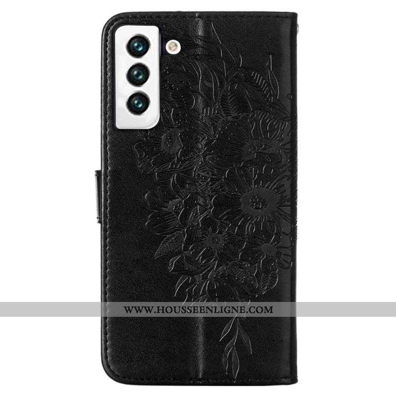Housse Samsung Galaxy S23 5G Papillon Design avec Lanière