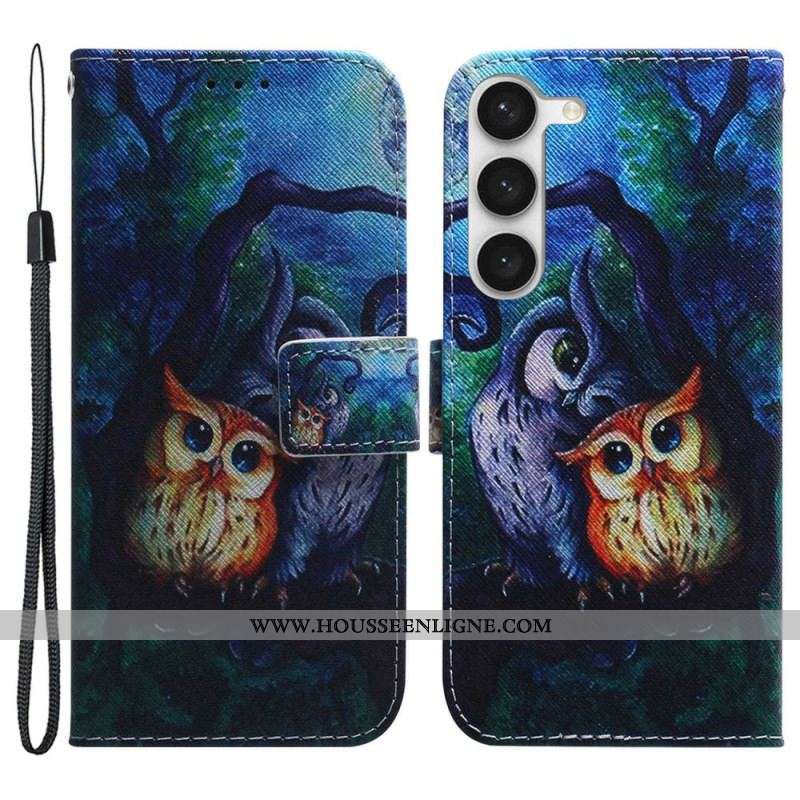 Housse Samsung Galaxy S23 5G Peinture Hiboux
