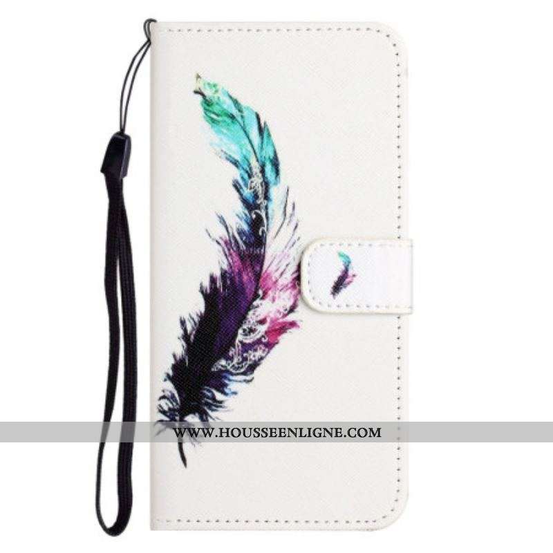 Housse Samsung Galaxy S23 5G Plume à Lanière
