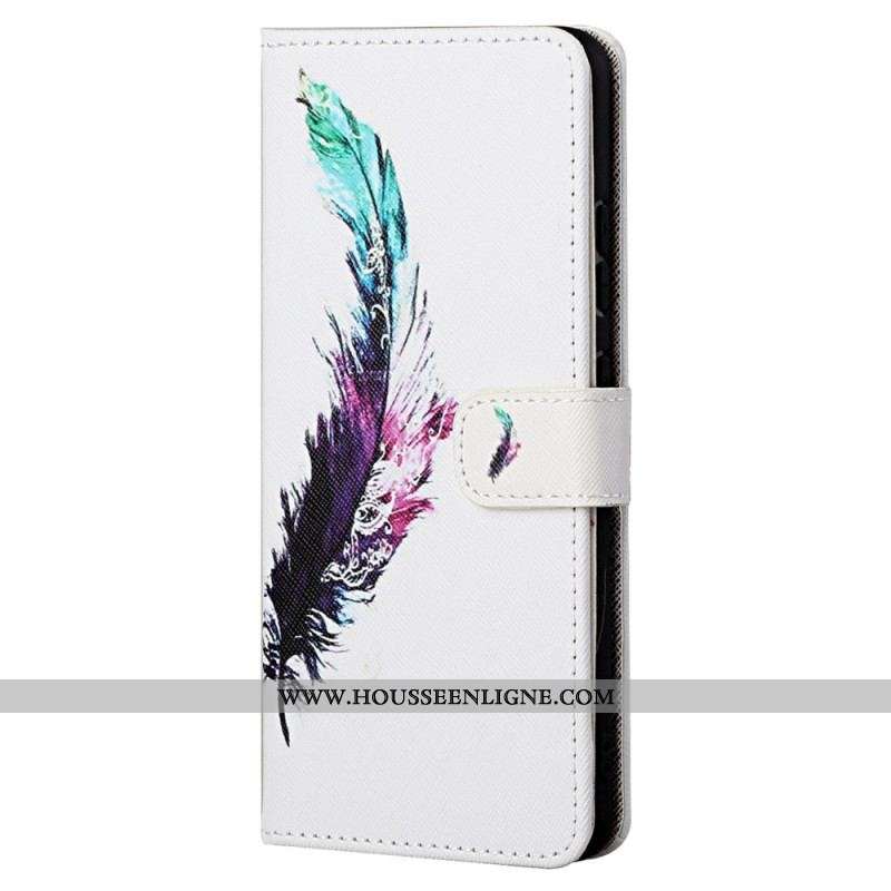 Housse Samsung Galaxy S23 5G Plume à Lanière