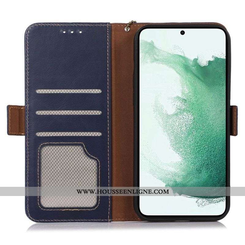 Housse Samsung Galaxy S23 5G Véritable Cuir Fonction RFID