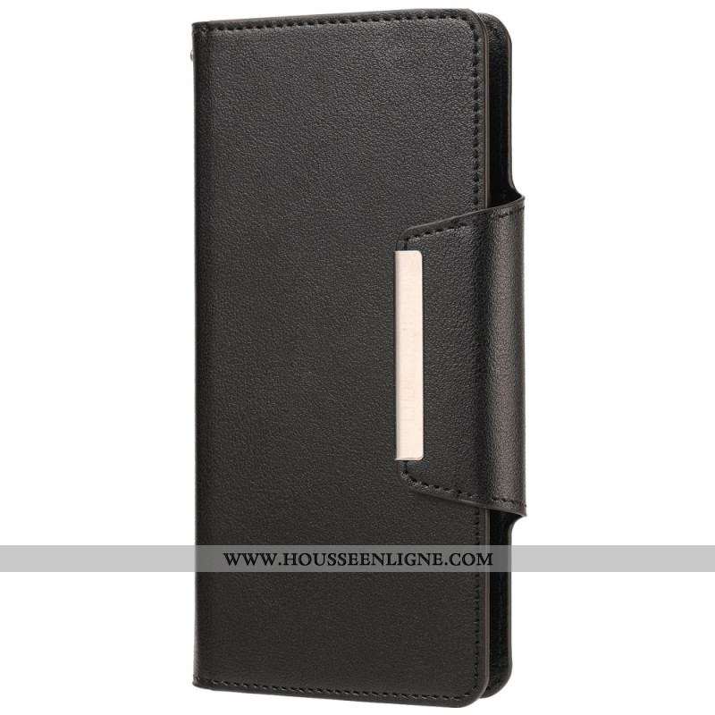 Housse Samsung Galaxy S23 Plus 5G Coque Détachable Fermoir Argenté