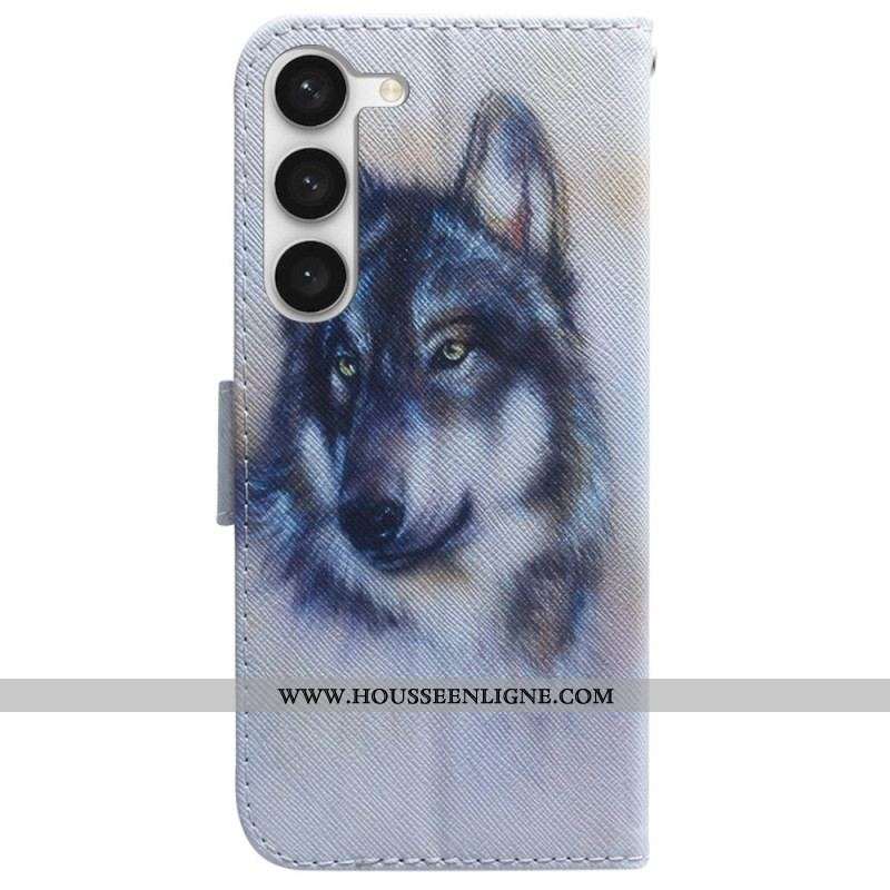 Housse Samsung Galaxy S23 Plus 5G Loup Aquarelle