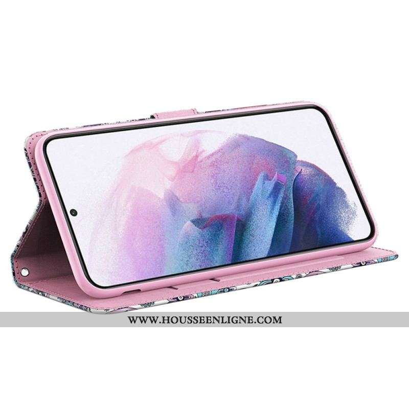 Housse Samsung Galaxy S23 Plus 5G Motif Cachemire à Lanière