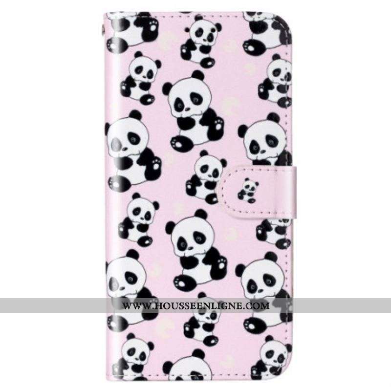 Housse Samsung Galaxy S23 Plus 5G Petits Pandas à Lanière