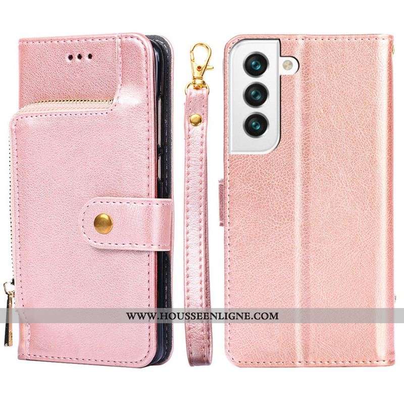 Housse Samsung Galaxy S23 Plus 5G Porte-Monnaie Frontal et Lanière