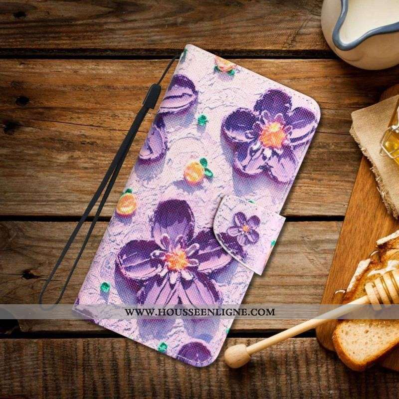 Housse Samsung Galaxy S23 Plus 5G Que des Fleurs à Lanière