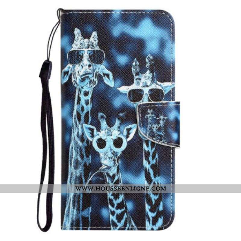 Housse Samsung Galaxy S23 Plus 5G Que des Girafes à Lanière