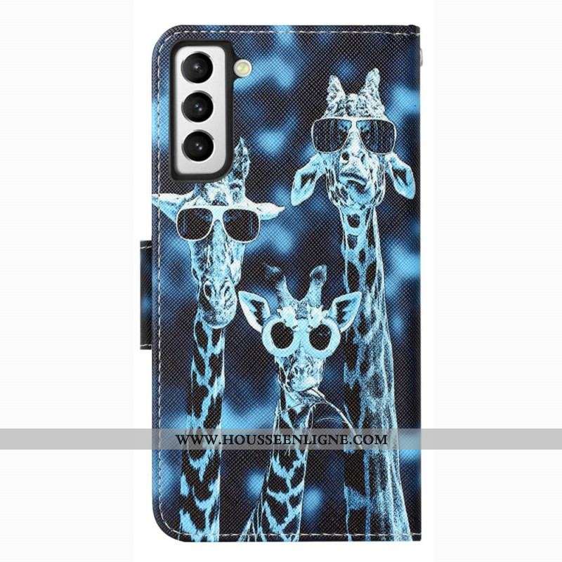 Housse Samsung Galaxy S23 Plus 5G Que des Girafes à Lanière