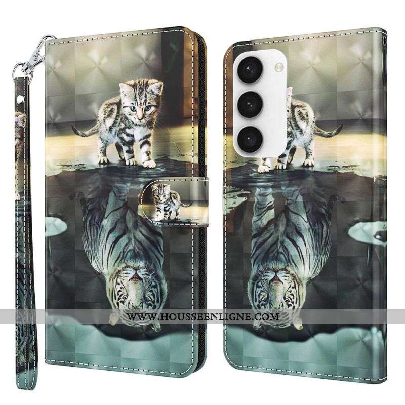 Housse Samsung Galaxy S23 Plus 5G Rêve de Chaton à Lanière