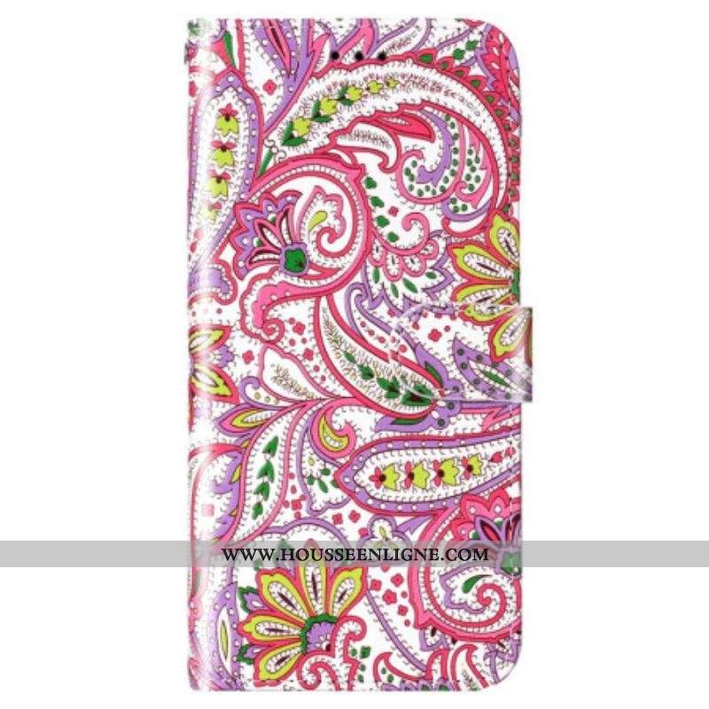 Housse Samsung Galaxy S23 Plus 5G Style Cachemire à Lanière