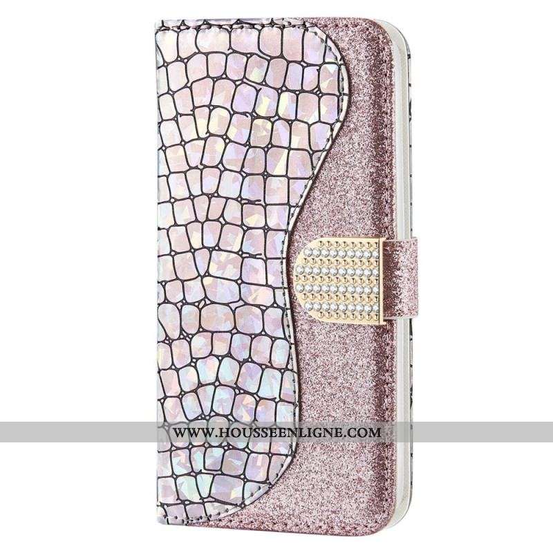 Housse Samsung Galaxy S23 Ultra 5G Croco Diamants