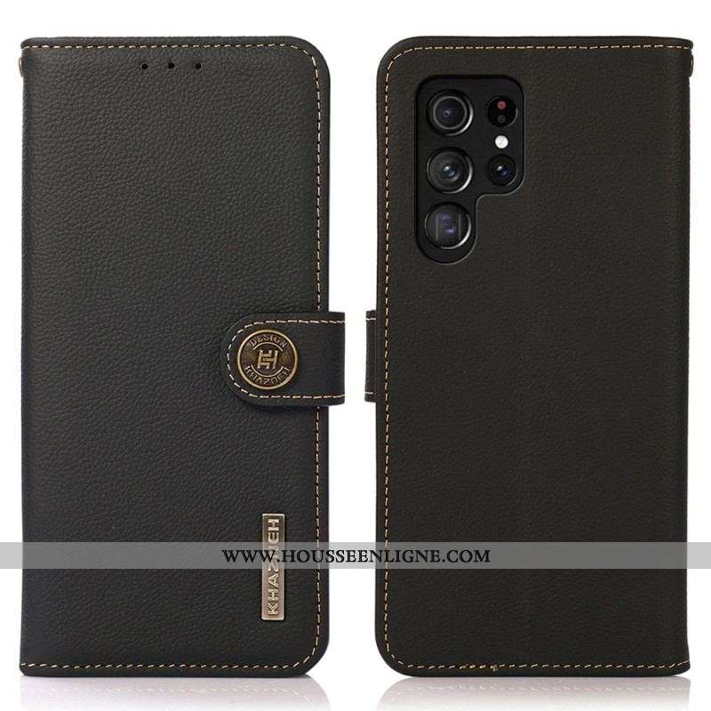 Housse Samsung Galaxy S23 Ultra 5G Cuir Véritable KHAZNEH RFID