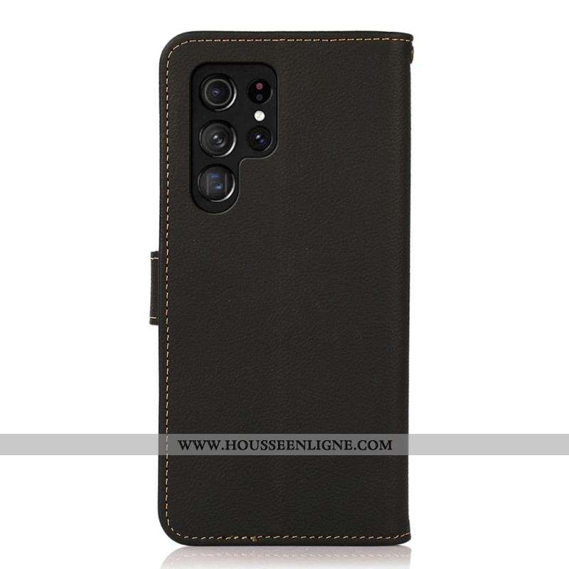 Housse Samsung Galaxy S23 Ultra 5G Cuir Véritable KHAZNEH RFID