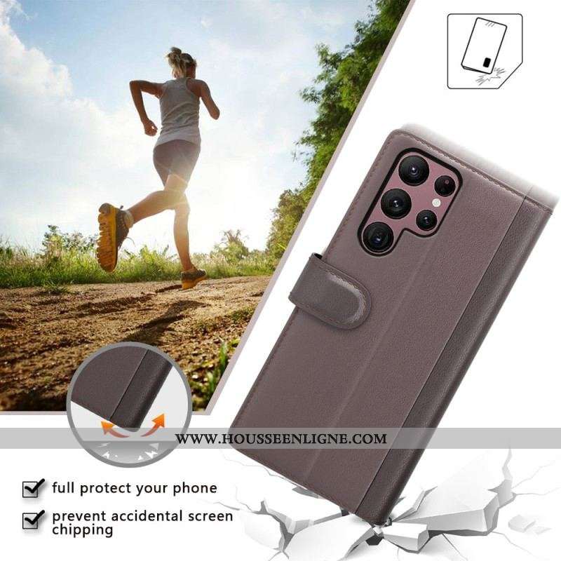Housse Samsung Galaxy S23 Ultra 5G Cuir Véritable