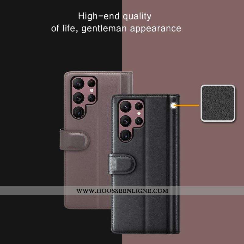 Housse Samsung Galaxy S23 Ultra 5G Cuir Véritable