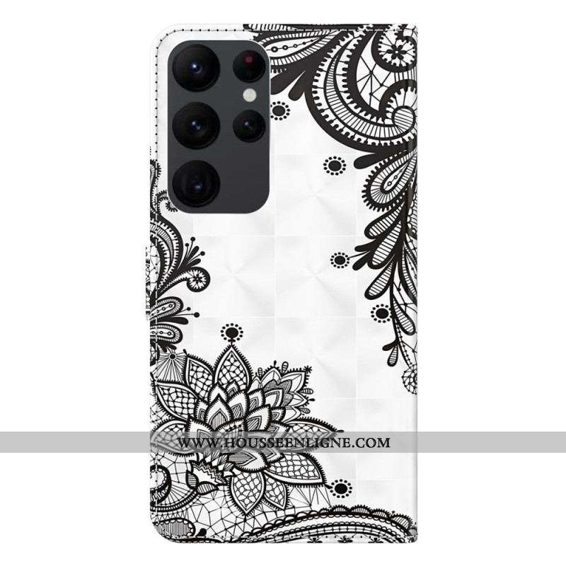 Housse Samsung Galaxy S23 Ultra 5G Dentelle à Lanière