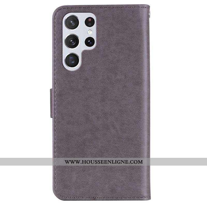 Housse Samsung Galaxy S23 Ultra 5G Hibou Mandala et Breloque