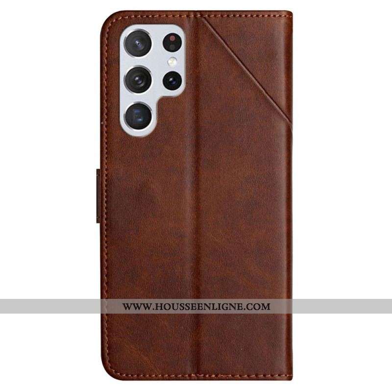 Housse Samsung Galaxy S23 Ultra 5G Lignes Géométrique à Lanière