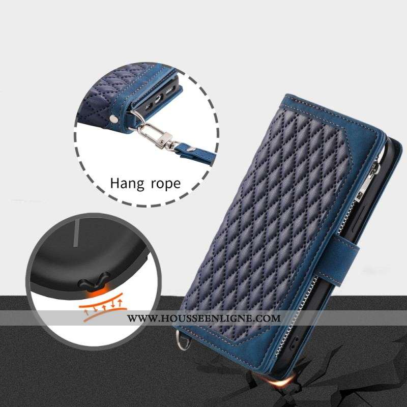 Housse Samsung Galaxy S23 Ultra 5G Matelassée avec Lanière