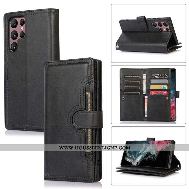 Housse Samsung Galaxy S23 Ultra 5G Multi-Cartes et Pochette Frontale