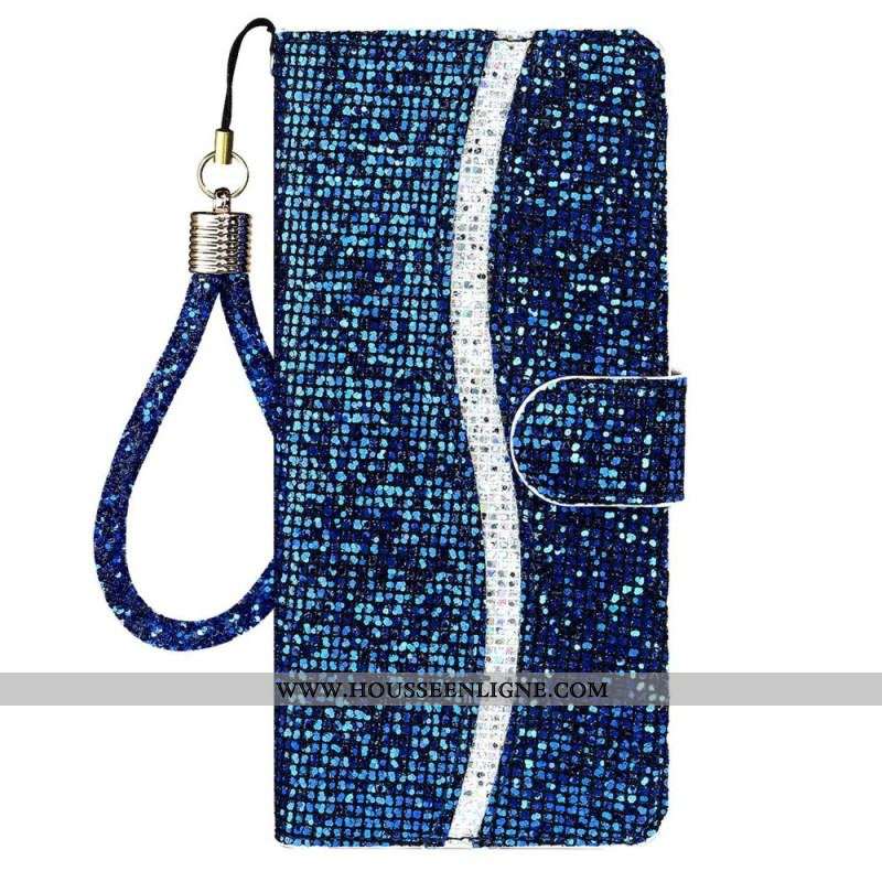 Housse Samsung Galaxy S23 Ultra 5G Paillettes à Lanière