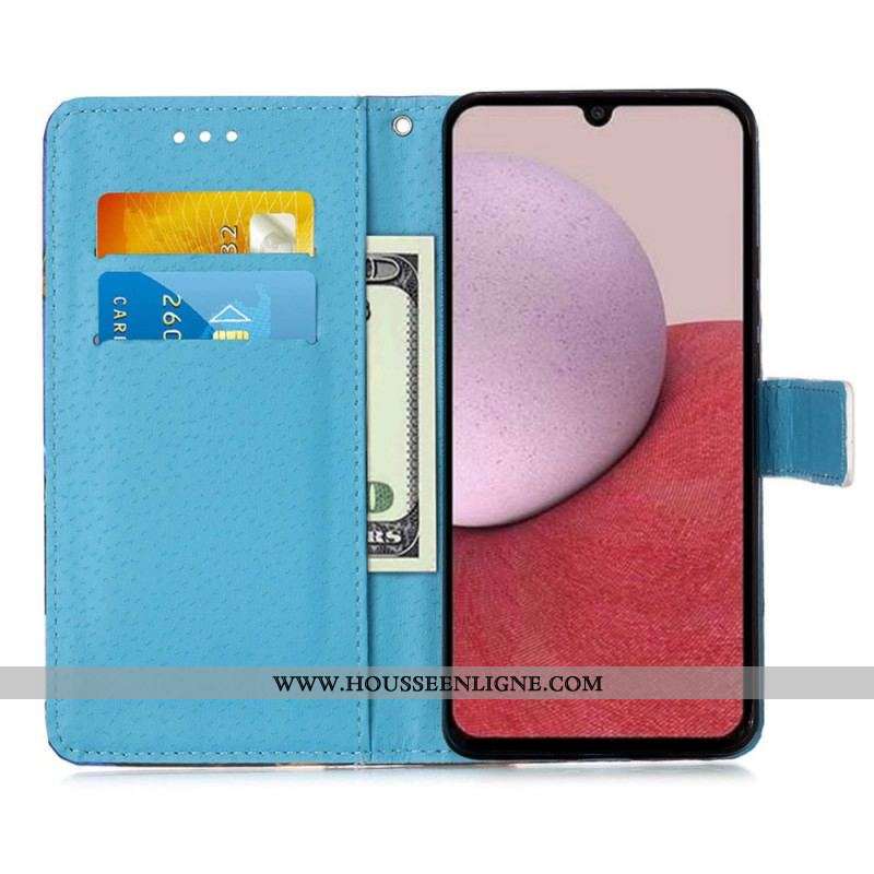 Housse Samsung Galaxy S23 Ultra 5G Papillons à Lanière