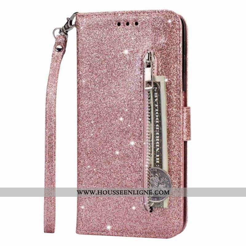 Housse Samsung Galaxy S23 Ultra 5G Porte-Monnaie Paillettes
