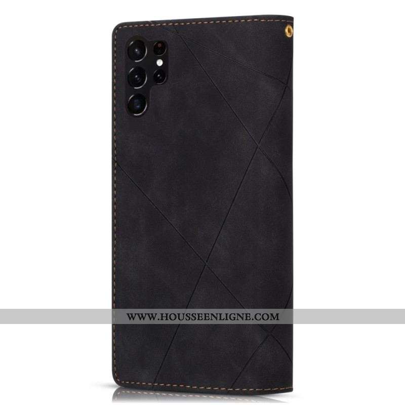 Housse Samsung Galaxy S23 Ultra 5G Portefeuille Complet à Lanière