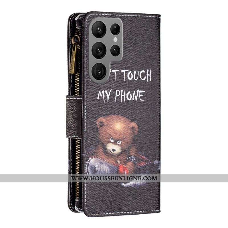 Housse Samsung Galaxy S23 Ultra 5G Portefeuille Ours