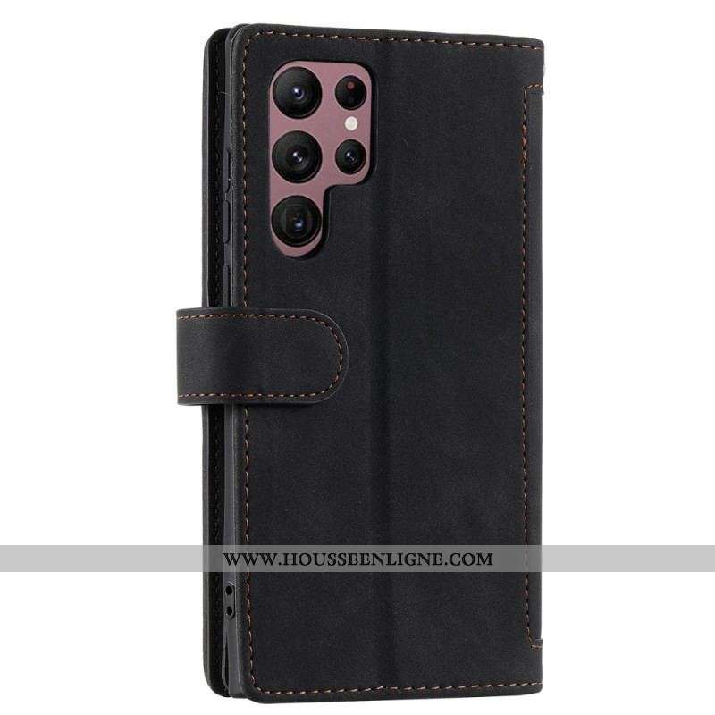 Housse Samsung Galaxy S23 Ultra 5G Portefeuille et Lanière