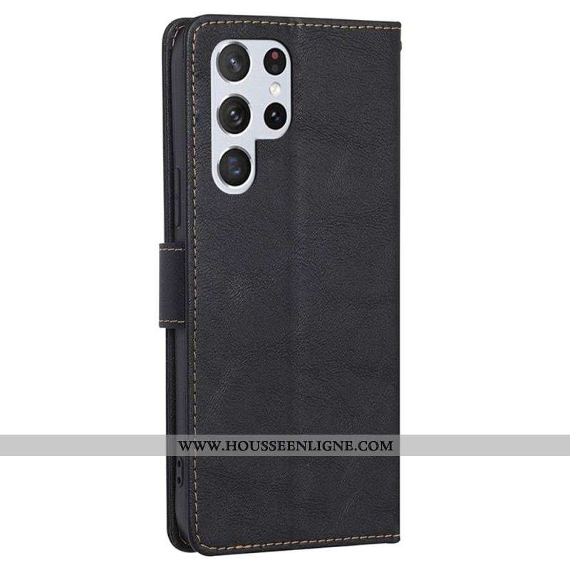 Housse Samsung Galaxy S23 Ultra 5G Style Cuir Vintage RFID