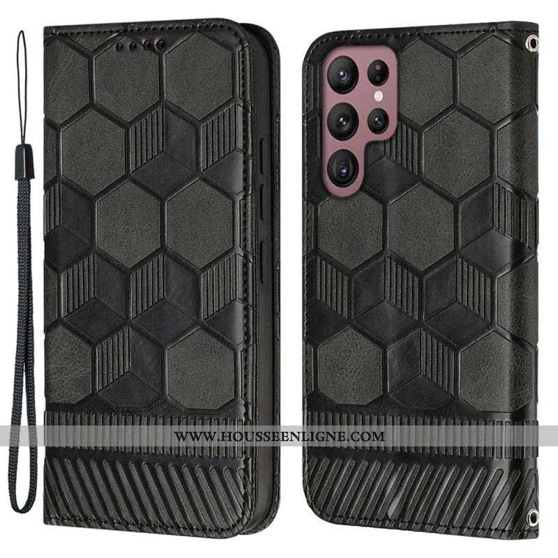 Housse Samsung Galaxy S23 Ultra 5G Style Football à Lanière