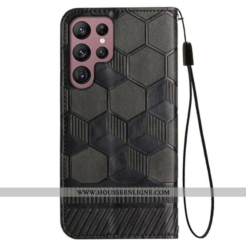 Housse Samsung Galaxy S23 Ultra 5G Style Football à Lanière