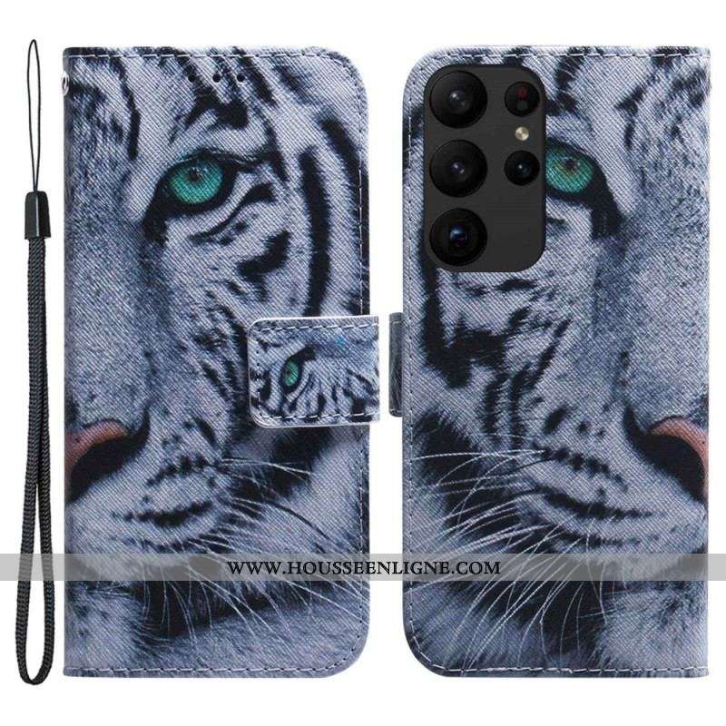Housse Samsung Galaxy S23 Ultra 5G Tigre Blanc