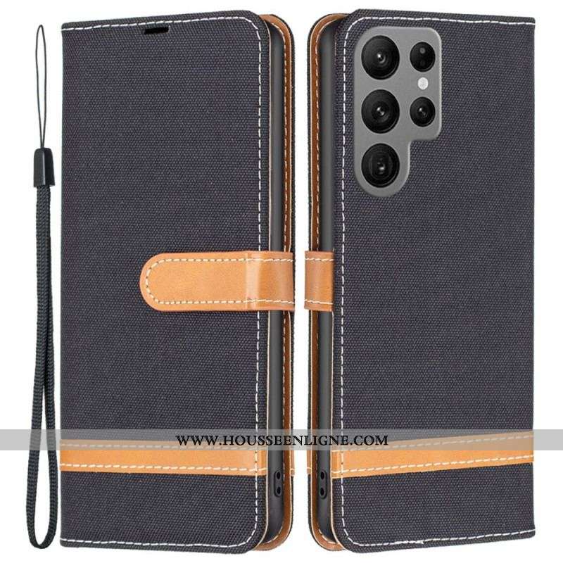 Housse Samsung Galaxy S23 Ultra 5G Tissu et Lanière