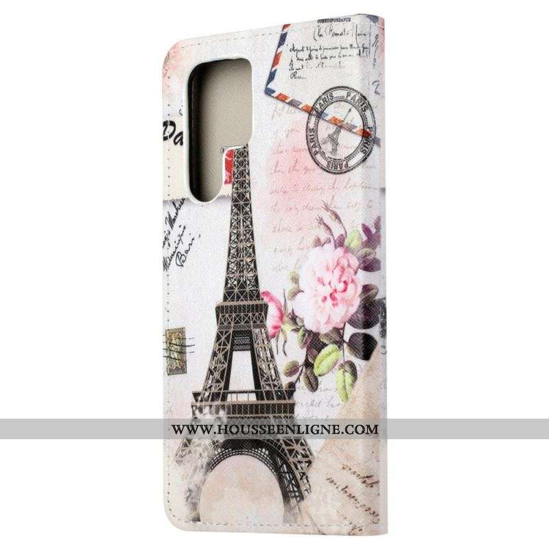 Housse Samsung Galaxy S23 Ultra 5G Tour Eiffel Vintage