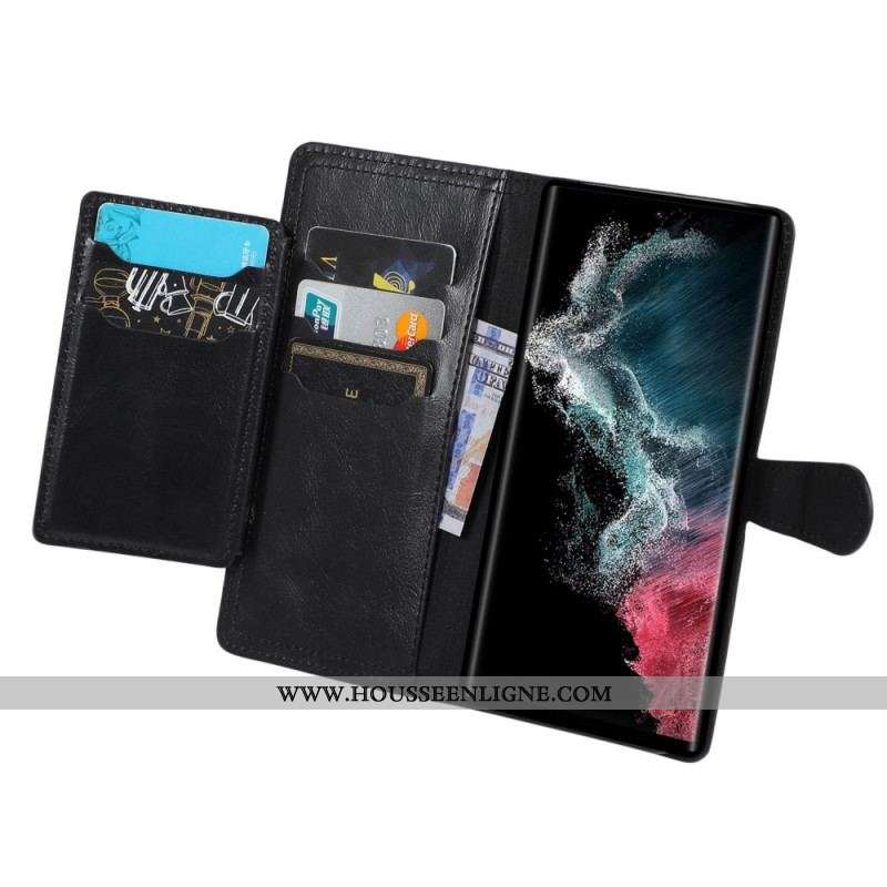 Housse Samsung Galaxy S23 Ultra 5G Vintage Porte-Monnaie