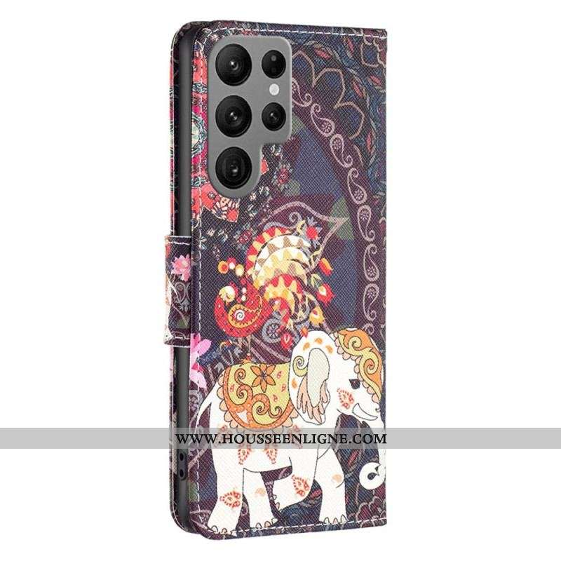 Housse Samsung Galaxy S23 Ultra 5G Éléphant Tribal