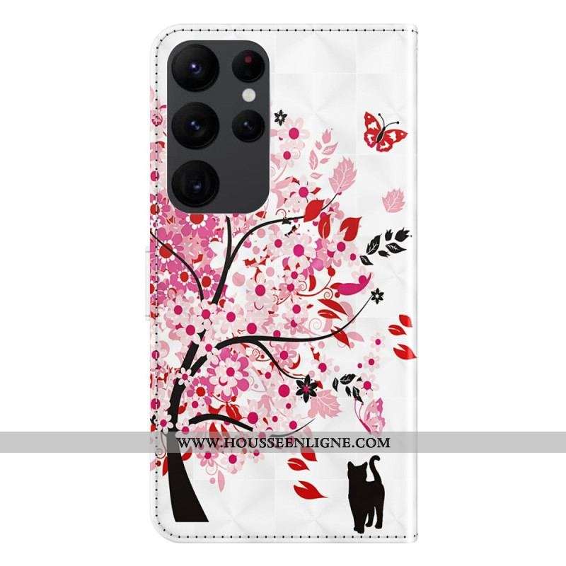 Housse Samsung Galaxy S23 Ultra5G Chat sous l'Arbre à Lanière