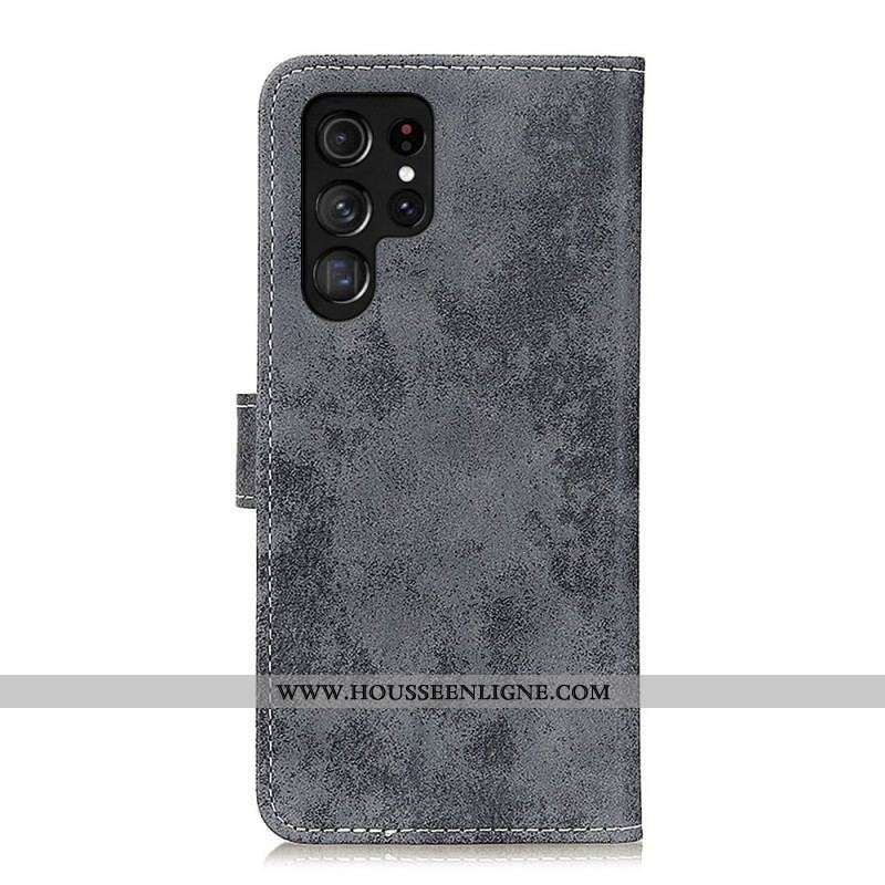 Housse Samsung Galaxy Samsung Galaxy S22 Ultra 5G Effet Cuir Vintage