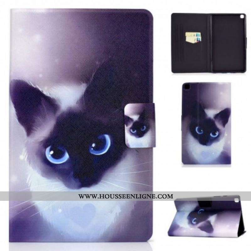 Housse Samsung Galaxy Tab A7 (2020) Chat Yeux Bleus