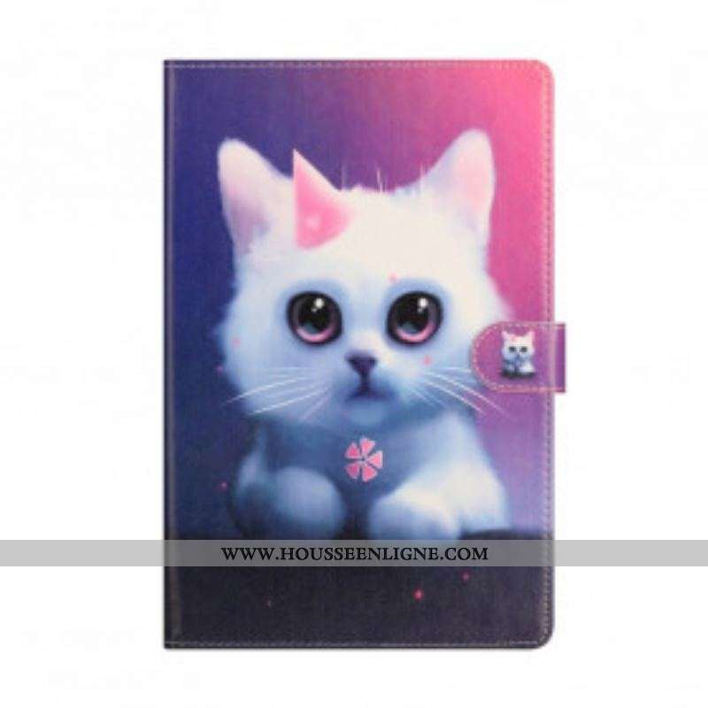 Housse Samsung Galaxy Tab A7 (2020) Chaton Blanc