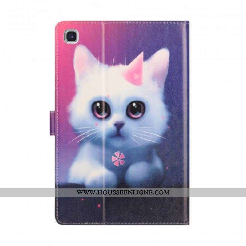 Housse Samsung Galaxy Tab A7 (2020) Chaton Blanc