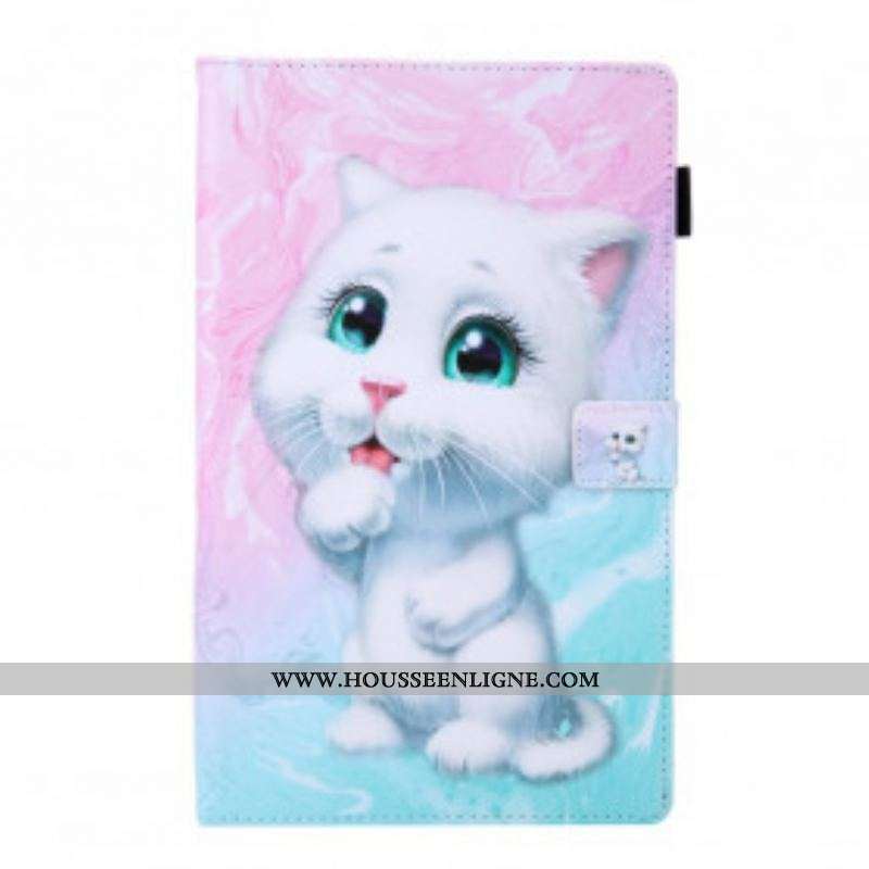 Housse Samsung Galaxy Tab A7 (2020) Chaton Marbre