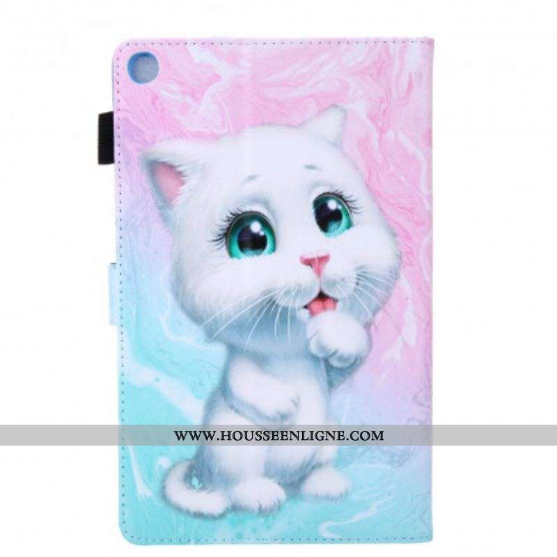 Housse Samsung Galaxy Tab A7 (2020) Chaton Marbre