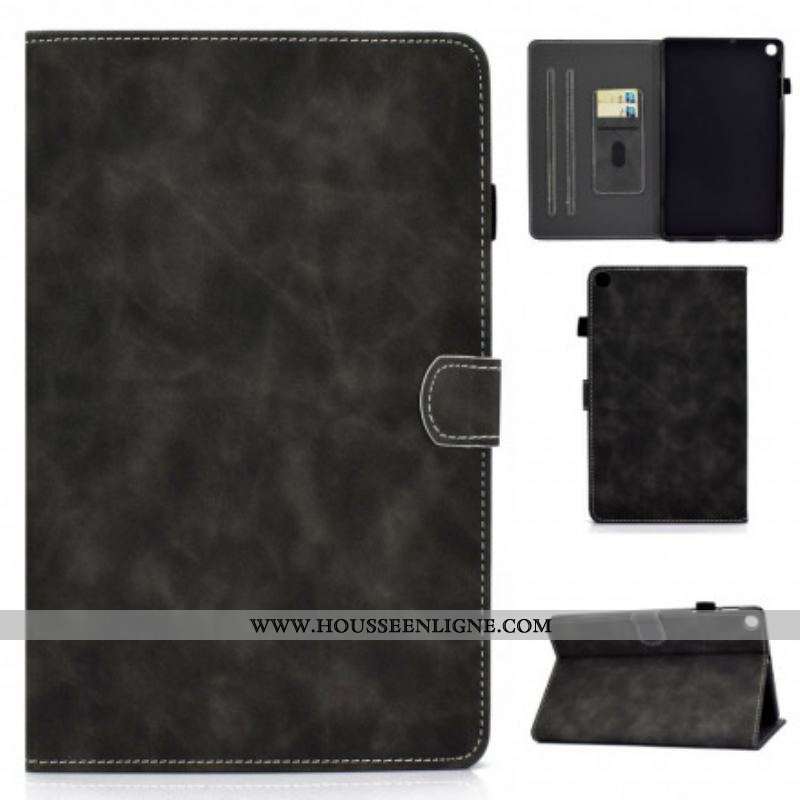 Housse Samsung Galaxy Tab A7 (2020) Effet Cuir Design Vintage