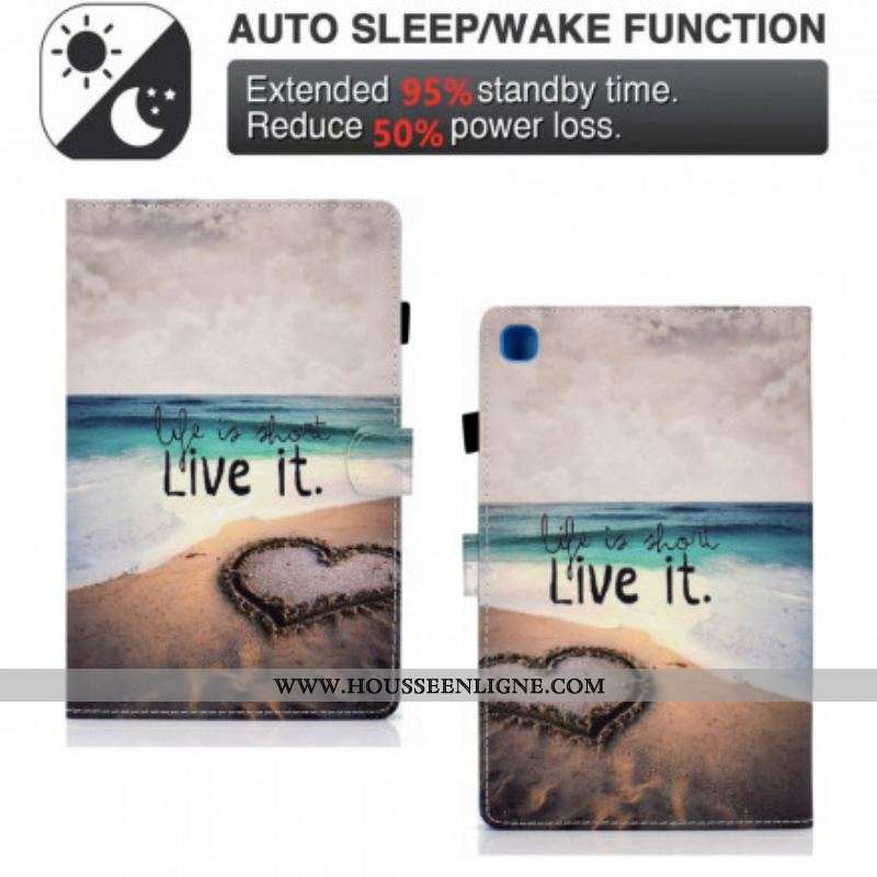 Housse Samsung Galaxy Tab A7 (2020) Life is Short Plage