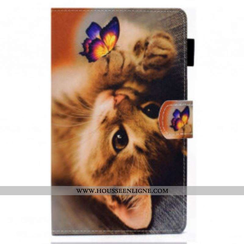 Housse Samsung Galaxy Tab A7 (2020) Mon Chaton et Papillon